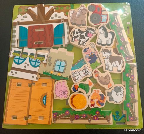Wooden Farm Puzzle Board Game Set | Pre-Loved | Why Go Less-1