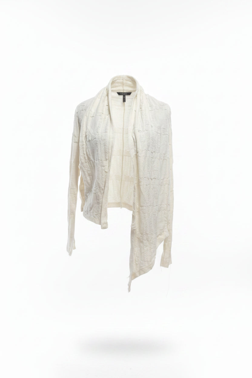 Cream Textured Brocade Long-Sleeve Top | Pre-Loved | Why Go Less-1