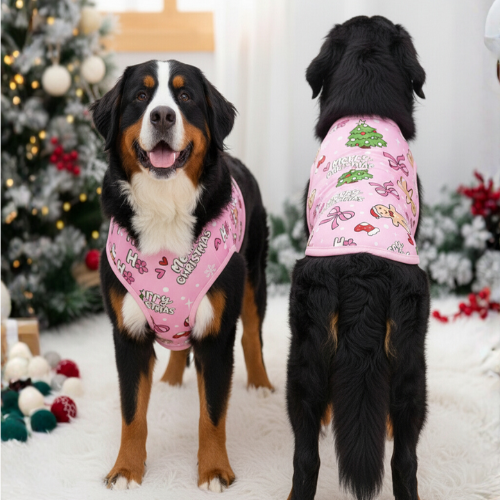 Christmas Gingerbread Print Pet Vest in Pink - Digollo at Why Go Less, Lebanon