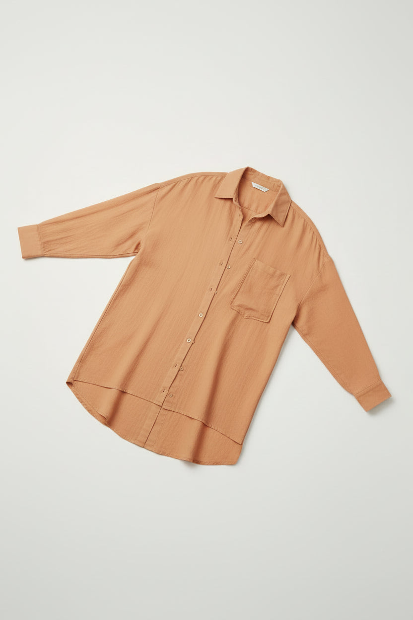 Sheer Brown Star-Print Wrap Top | Pre-Loved | Why Go Less