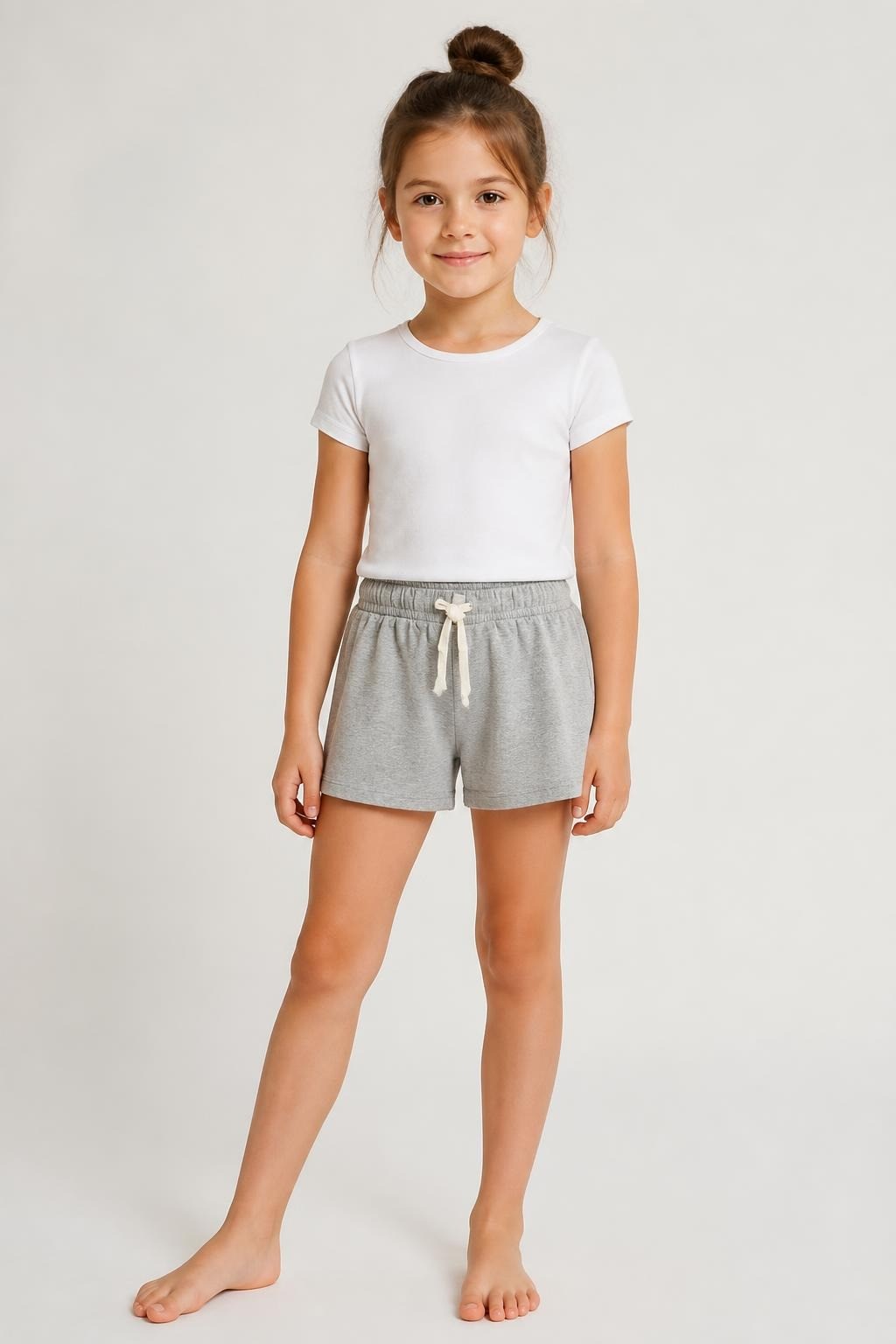 Light Grey Cotton Flat Front Shorts Boys - at Why Go Less, Lebanon