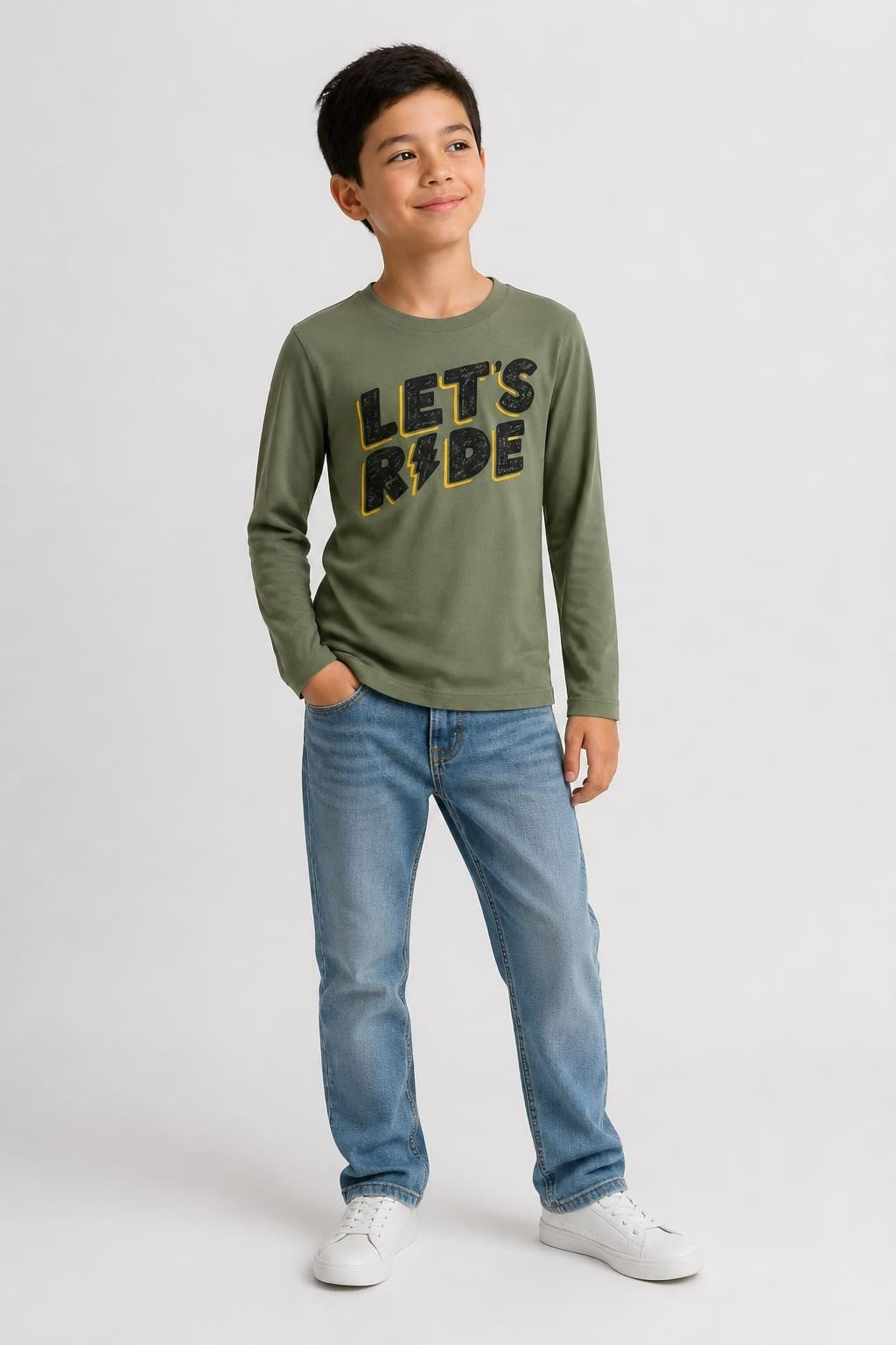 Striped Navy Blue Crew Neck Tee - at Why Go Less, Lebanon
