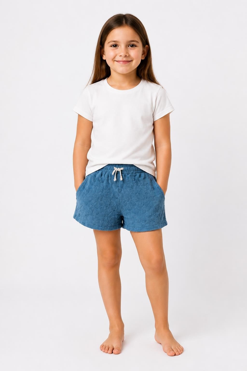 Teal Towel Terry Pull-on Shorts - at Why Go Less, Lebanon