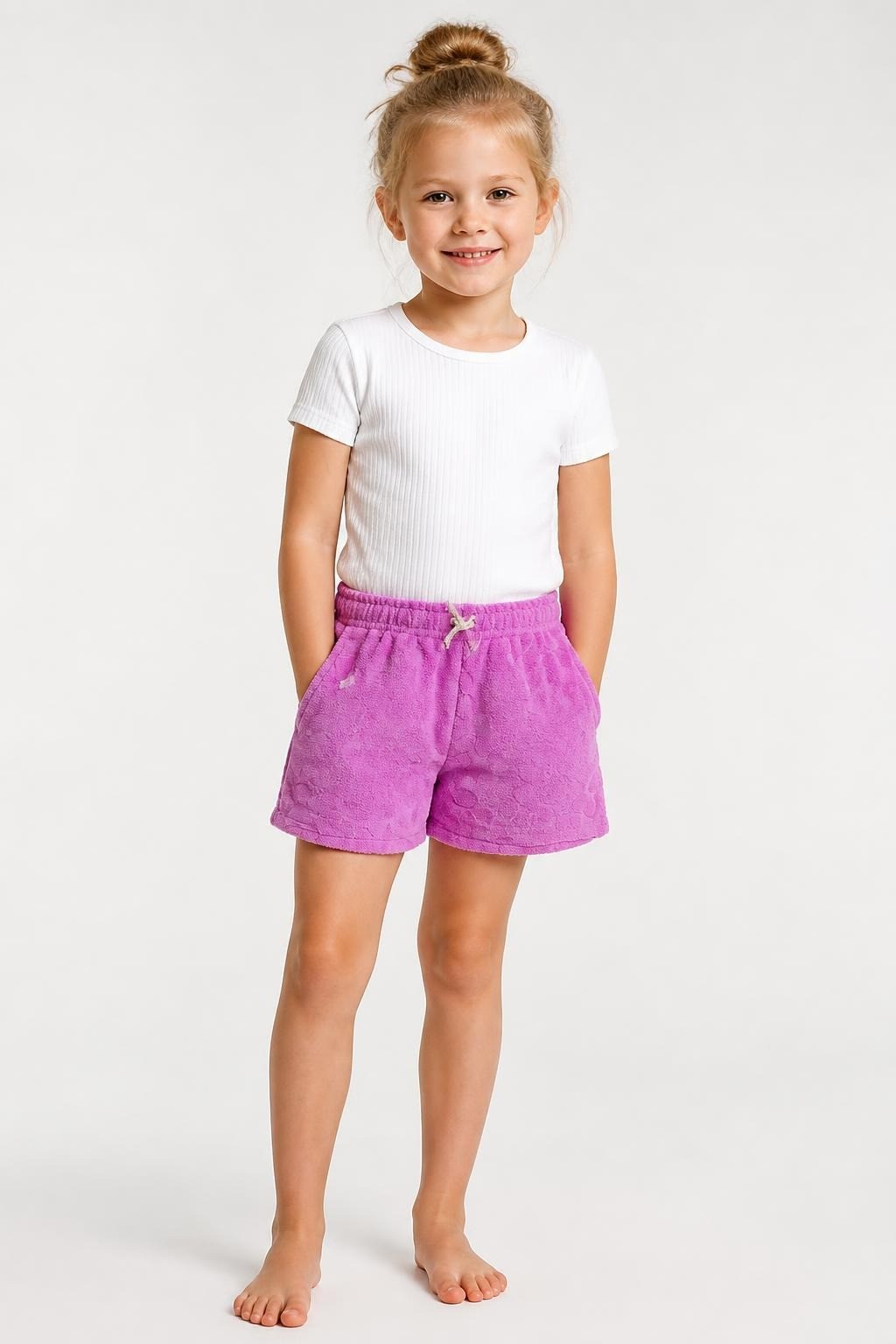 Pink Towel Terry Pull-on Shorts - at Why Go Less, Lebanon