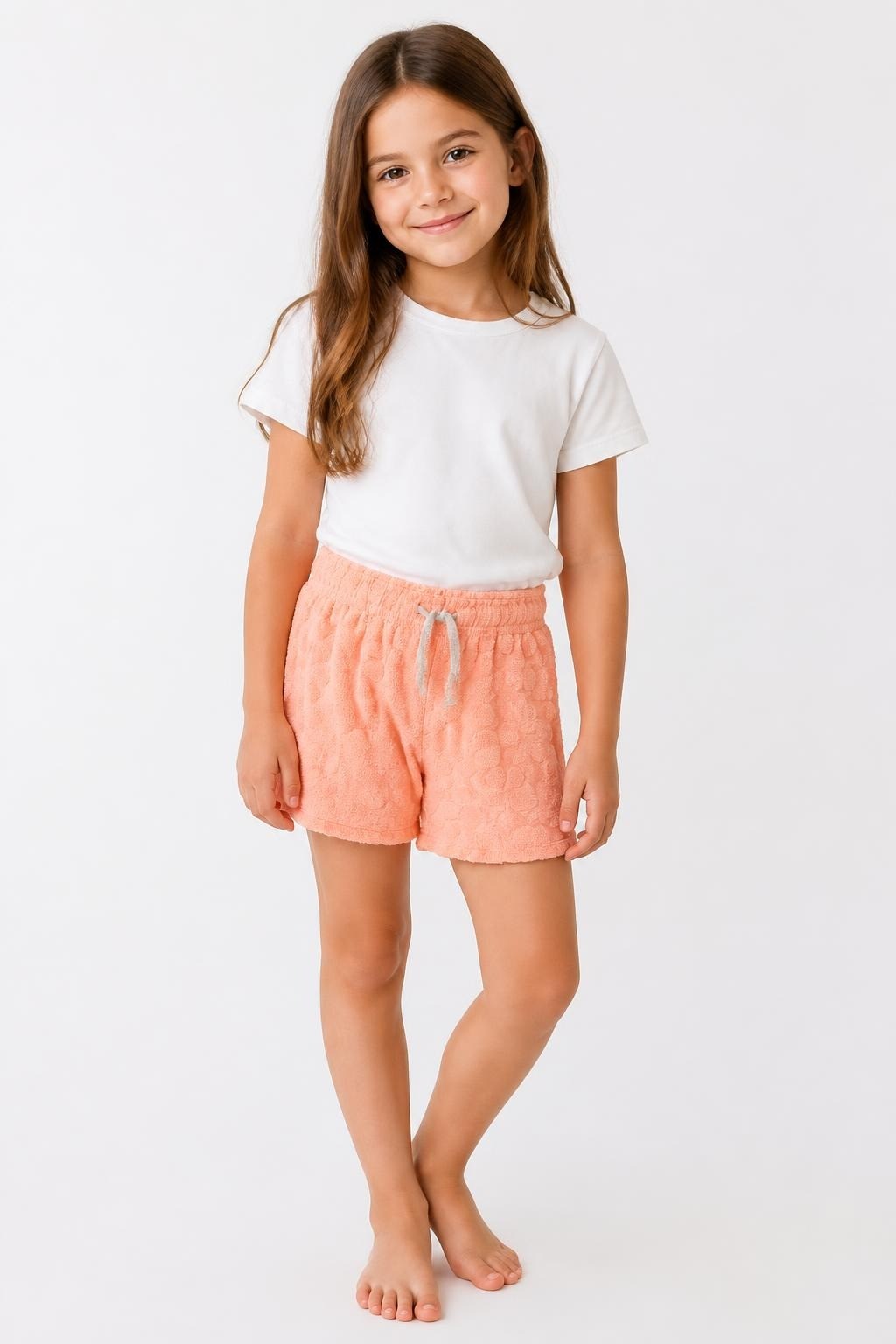 Saumon Towel Terry Pull-on Shorts - at Why Go Less, Lebanon
