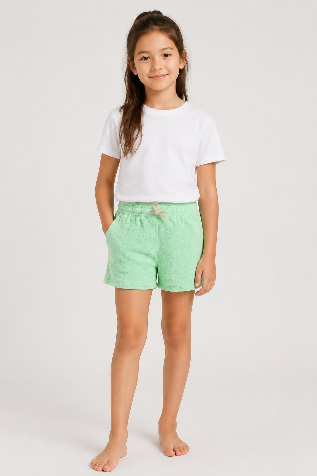 Green Towel Terry Pull-on Shorts - at Why Go Less, Lebanon