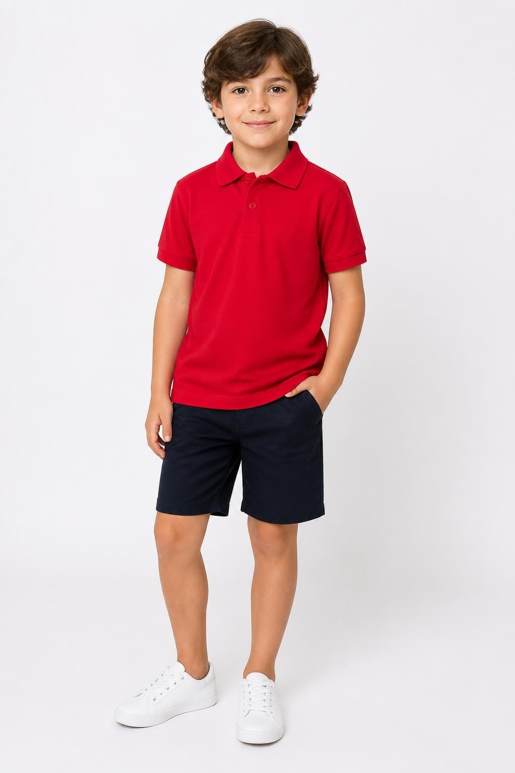 Kids Red Cotton-blend Piqué Polo Shirt - at Why Go Less, Lebanon