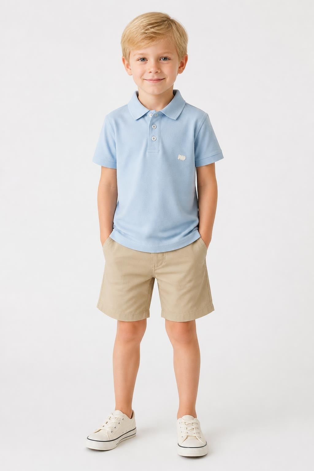 Kids Blue Cotton-blend Piqué Polo Shirt - at Why Go Less, Lebanon