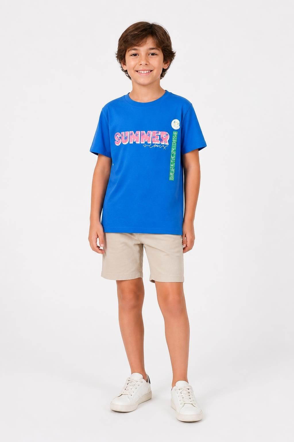 Kids Bright Blue Short-sleeve Graphic T-shirt - at Why Go Less, Lebanon