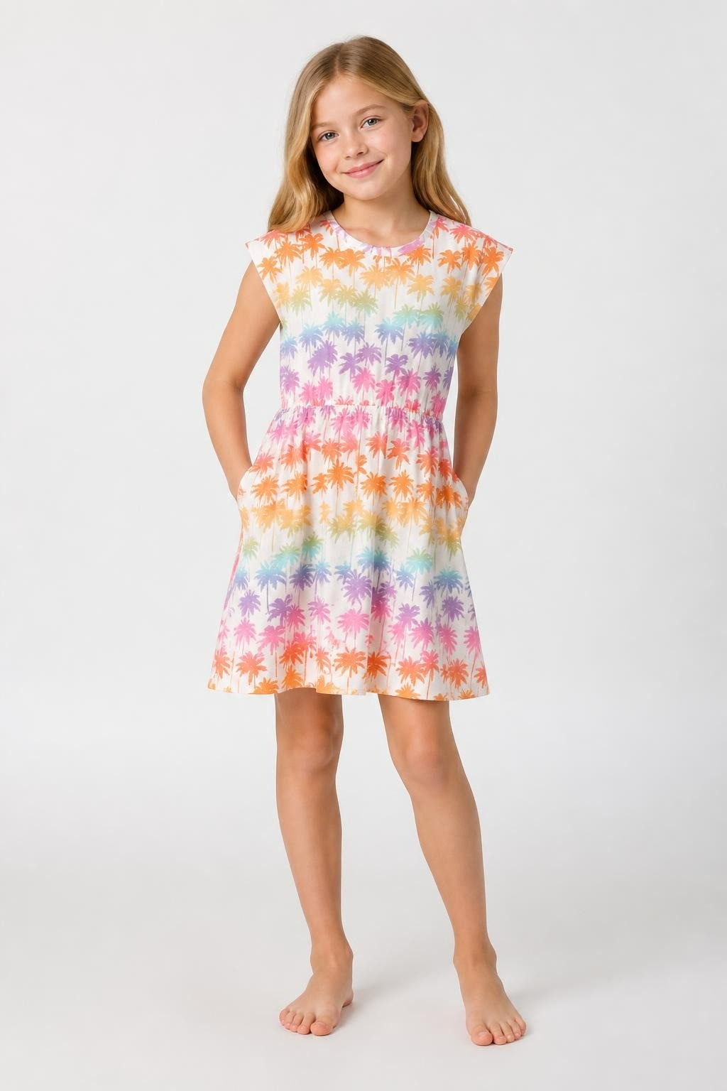 Kids Palms Print Dress - at Why Go Less, Lebanon