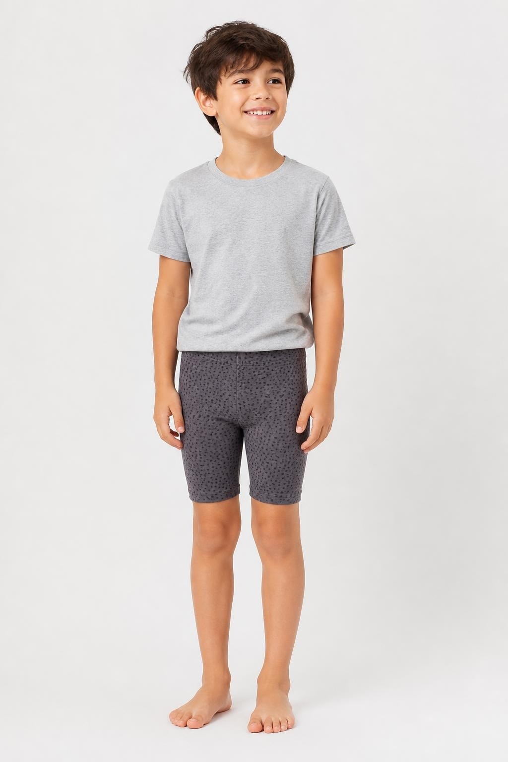 Girl Dark Gray Patterned Bike Shorts - at Why Go Less, Lebanon