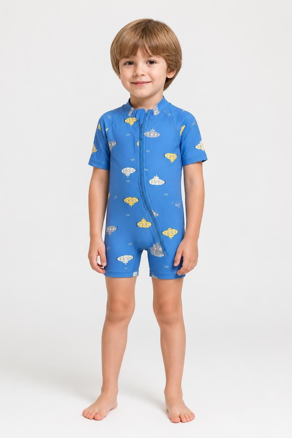 Blue Long-sleeve Baby Swim Sunsuit - at Why Go Less, Lebanon