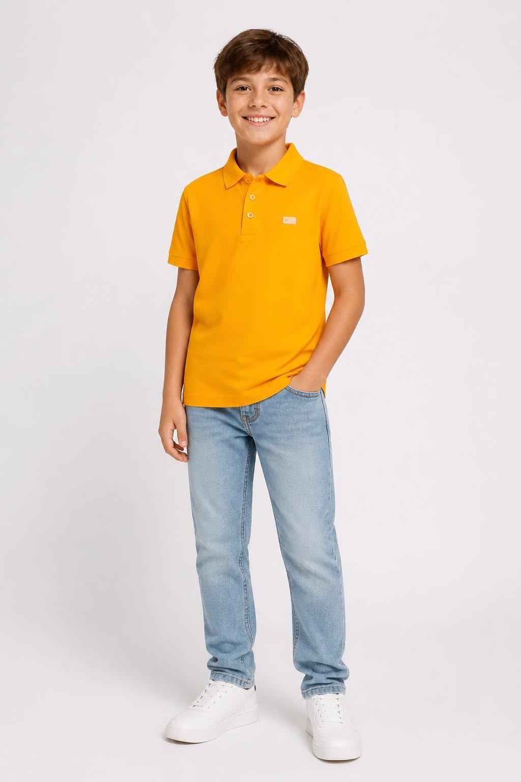 Kids Orange Cotton-blend Piqué Polo Shirt - at Why Go Less, Lebanon