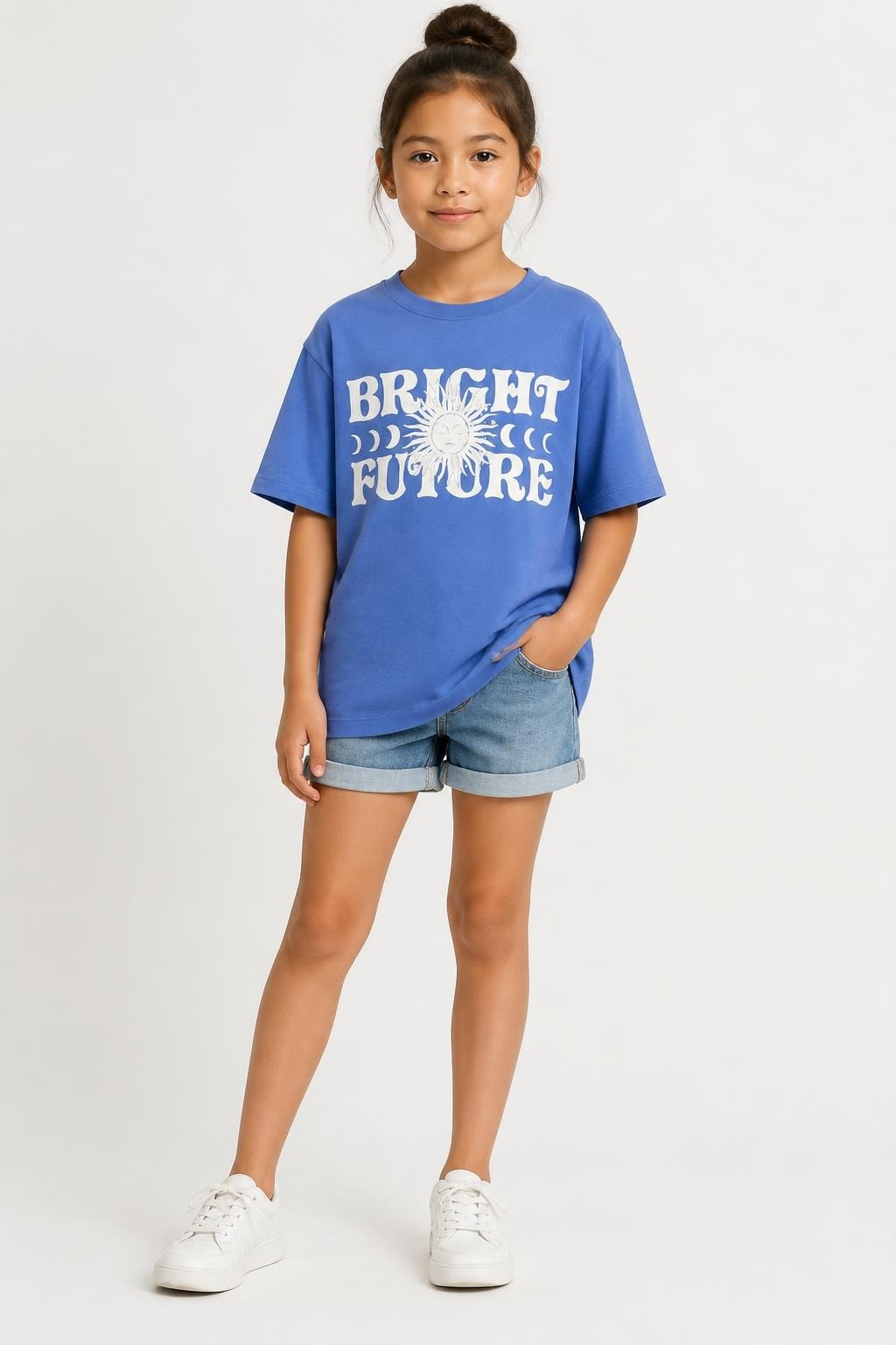 Kids Blue Crewneck T-shirt - at Why Go Less, Lebanon