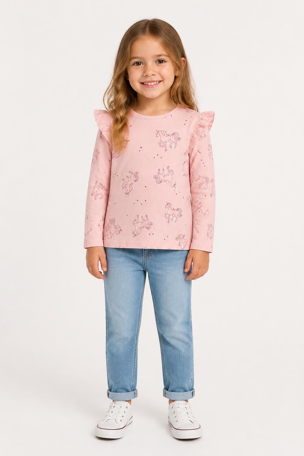 Kids Pink Unicorn Print T-shirt - at Why Go Less, Lebanon