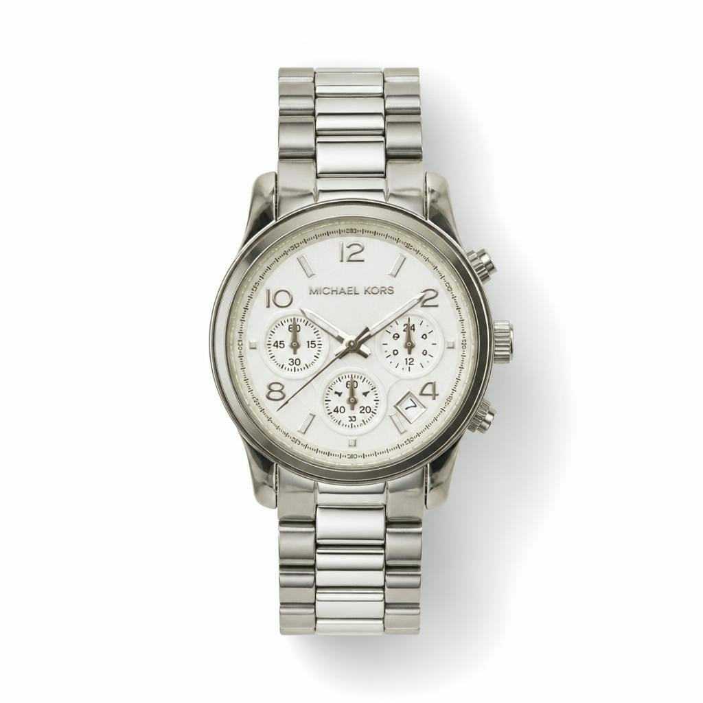 Michael Kors Chronograph Silver-tone Watch - pre-loved at Why Go Less, Lebanon