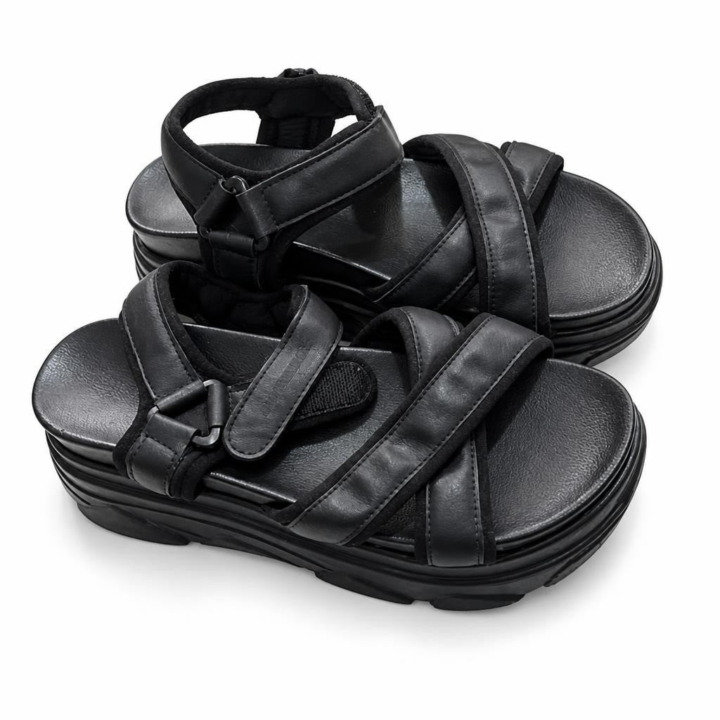 Lumberjack Black Platform Sandals, Chunky Sole | Pre-Loved | Why Go Less-2