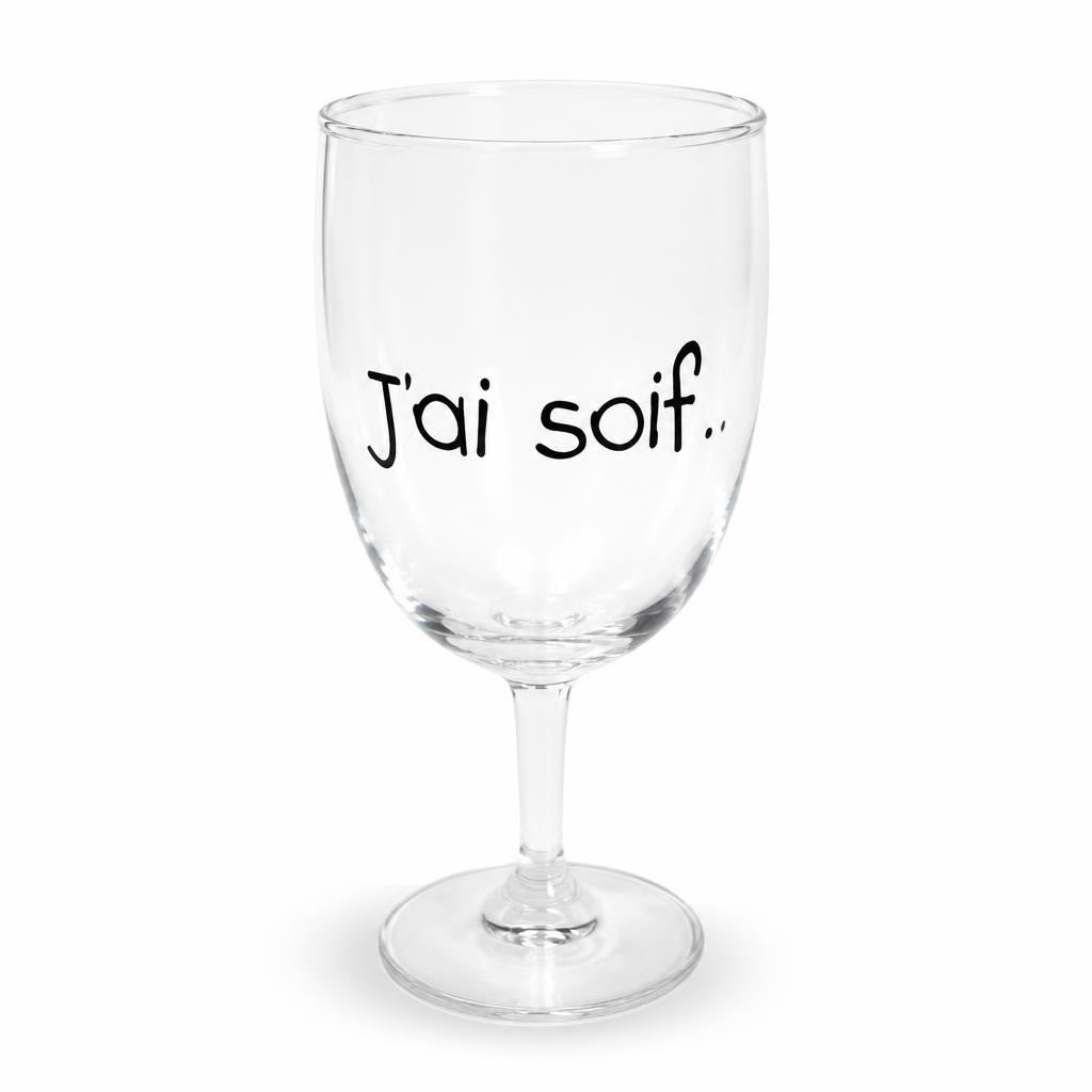 J'ai Soif French Text Clear Wine Glass | Occasion | Pourquoi se contenter de moins