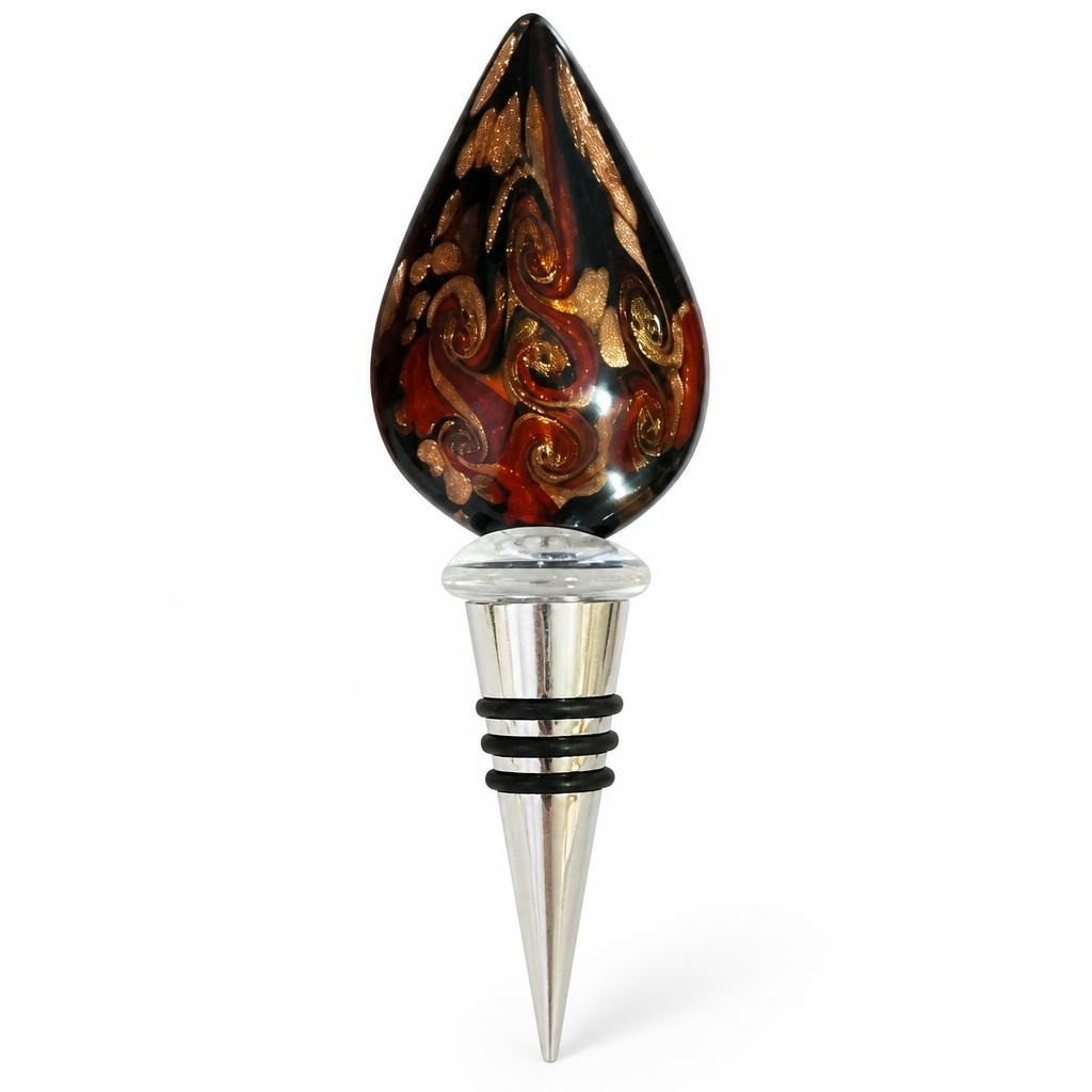 Bouchon de bouteille en verre style Murano rouge et or | Seconde main | Pourquoi dépenser plus