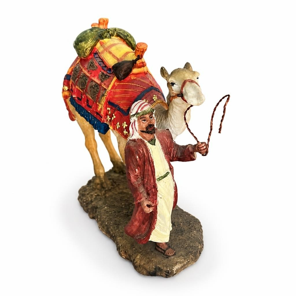 Figurine colorée en résine « Homme arabe à dos de chameau » | Seconde main | Pourquoi se contenter de moins