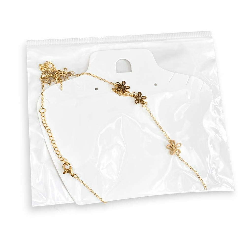 Gold-tone Stainless Steel Flower Chain Necklace | Pre-Loved | Why Go Less