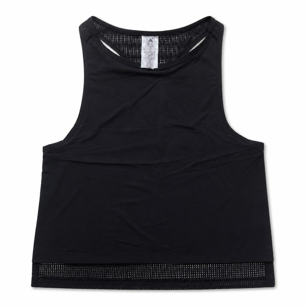 Adidas Black Mesh Crop Tank Top | Pre-Loved | Why Go Less