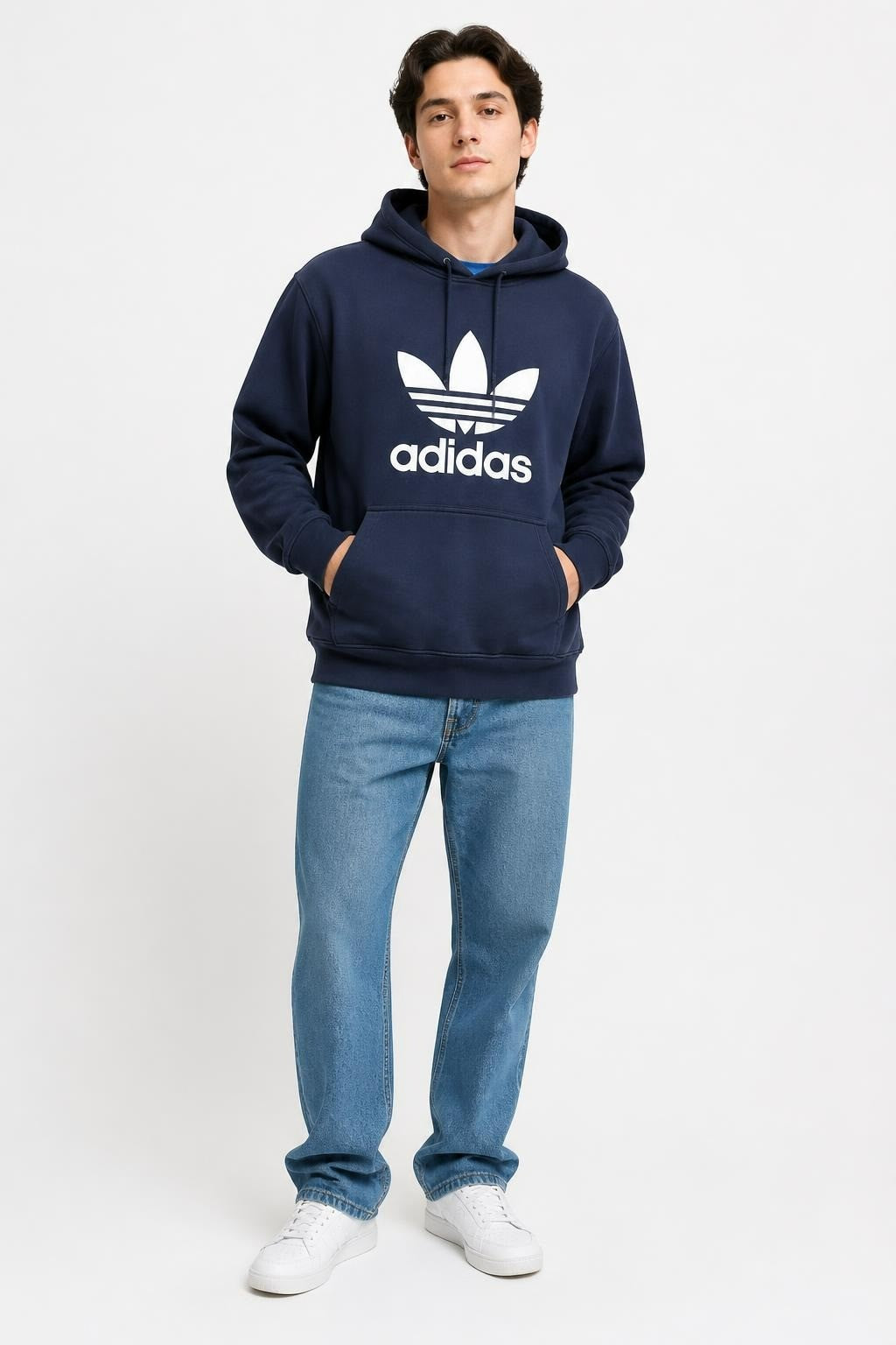 Adidas Originals Navy Hoodie XL - pre-loved at Why Go Less, Lebanon