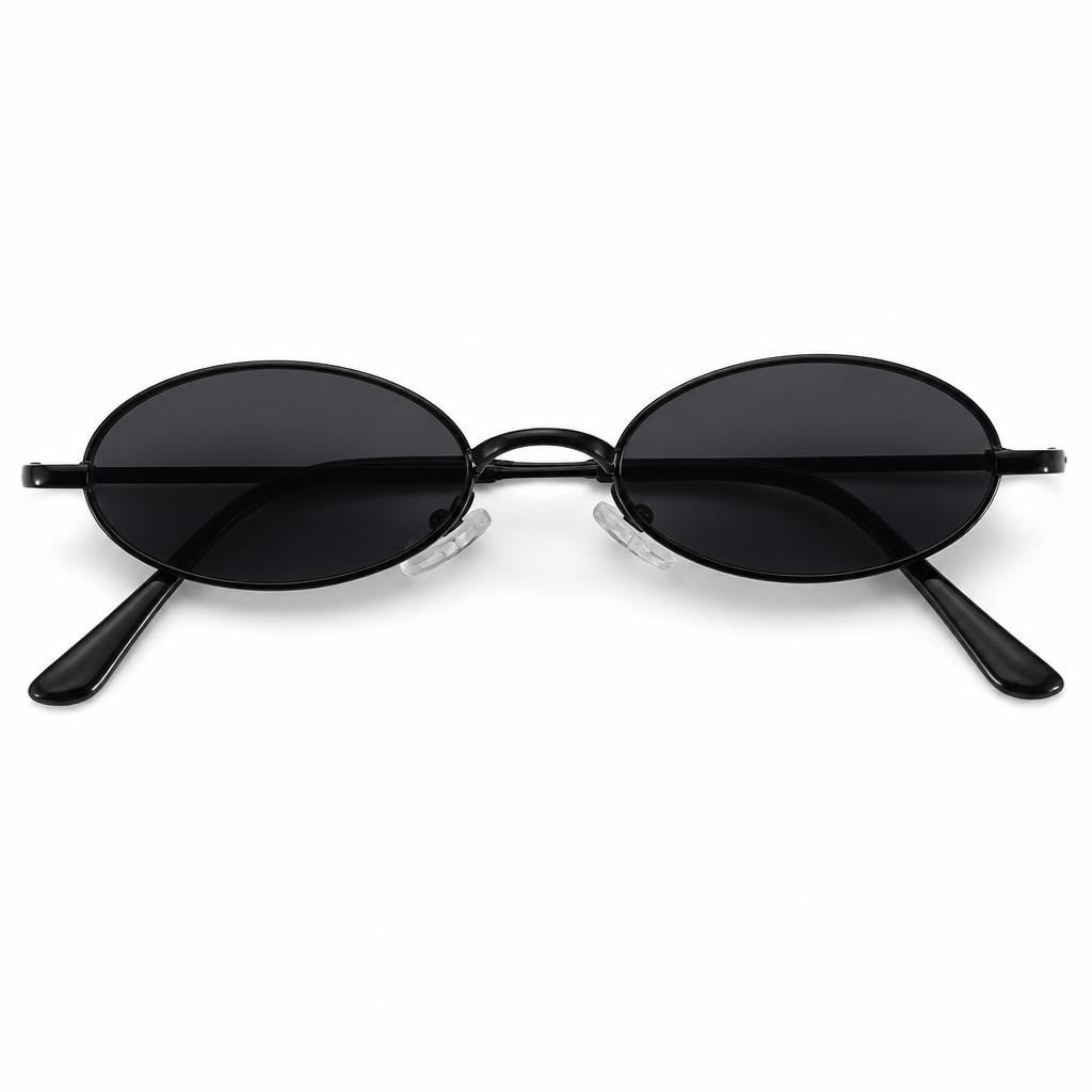 Small Oval Black Sunglasses | Pre-Loved | Why Go Less