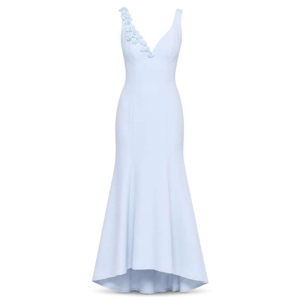 Ömür Özer Light Blue Floral Gown Size 38 | Pre-Loved | Why Go Less
