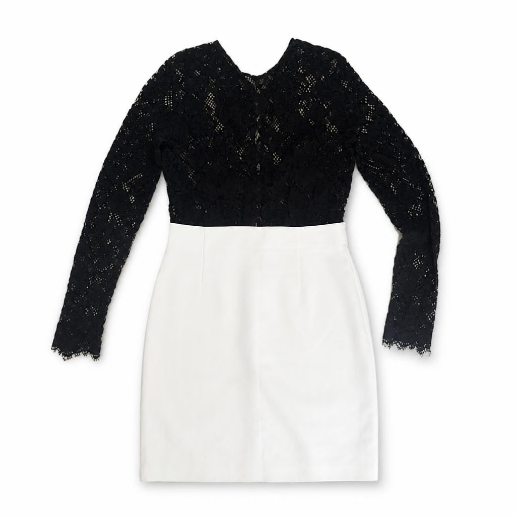 Black Lace Top With White Pencil Skirt Set | New | Why Go Less