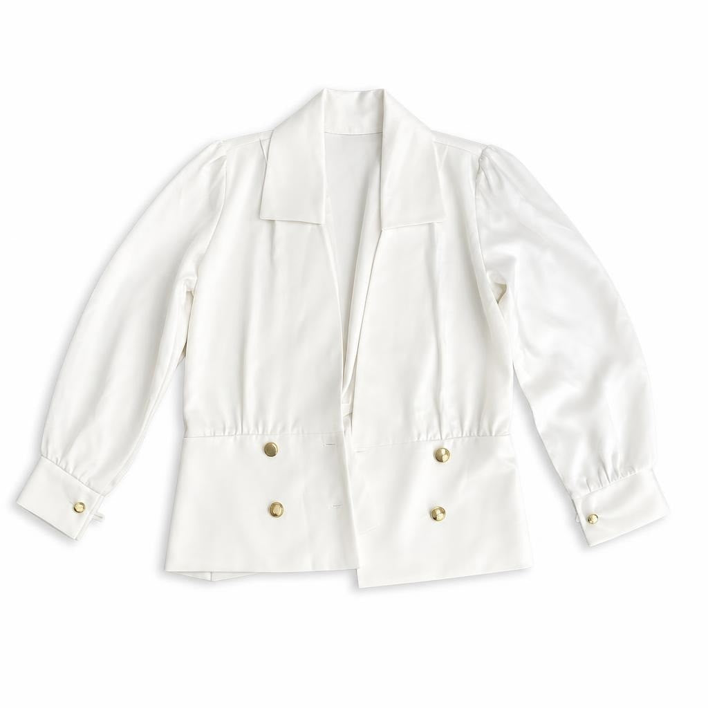 White Double-breasted Blazer Gold Buttons | New | Why Go Less