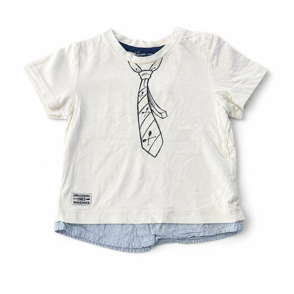T-shirt Enfant Original Marines Imprimé Cravate Blanc | Seconde Main | Pourquoi s'en priver
