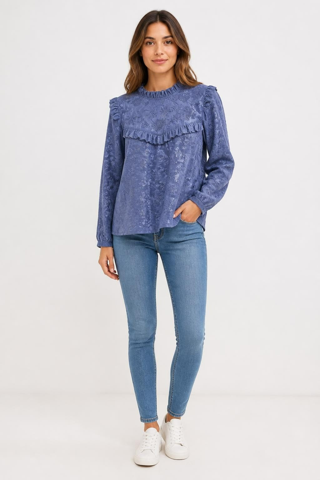 River Island Blue Embroidered Top, | Pre-Loved | Why Go Less