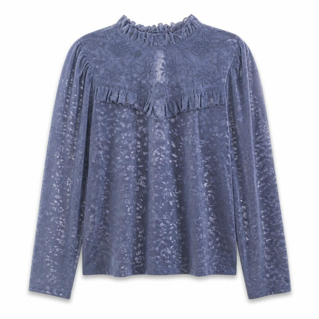 River Island Blue Embroidered Top, | Pre-Loved | Why Go Less