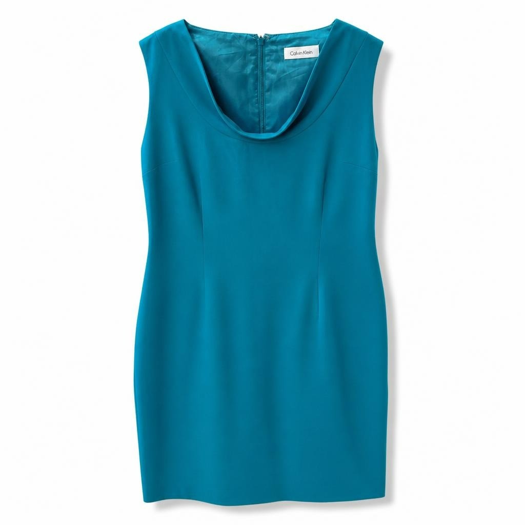 Calvin Klein Teal Sleeveless Shift Dress | Pre-Loved | Why Go Less