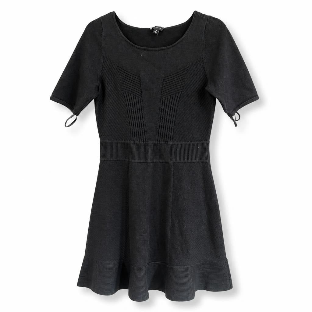 H&M Black Knit Short Sleeve Skater Dress | Pre-Loved | Why Go Less