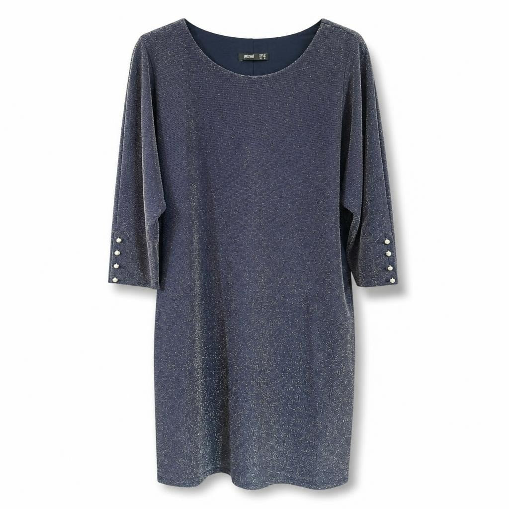Per Una Navy Glitter Knit Shift Dress | Pre-Loved | Why Go Less