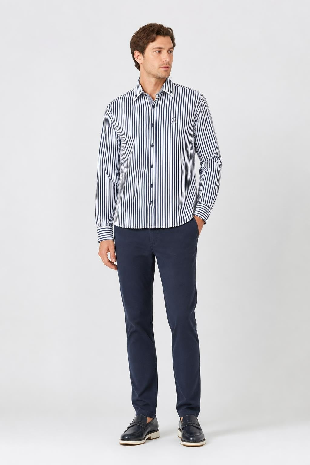 Ilgaz Kids Navy White Striped Long Sleeve Shirt | Pre-Loved | Why Go Less