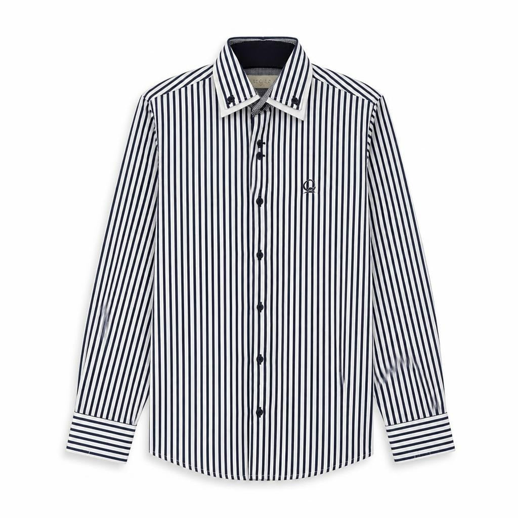 Ilgaz Kids Navy White Striped Long Sleeve Shirt | Pre-Loved | Why Go Less