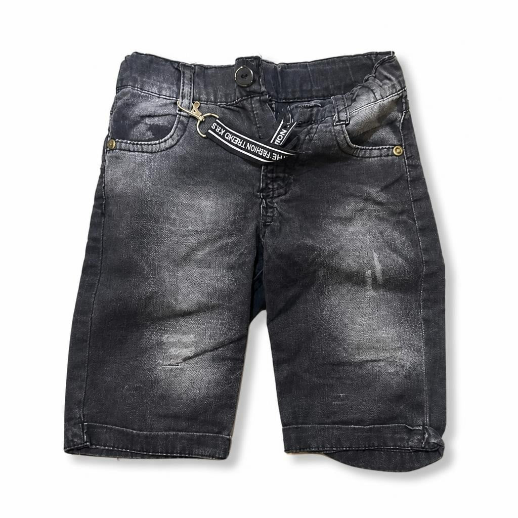 Kids Faded Black Denim Shorts With Belt Tag | Pre-Loved | Why Go Less