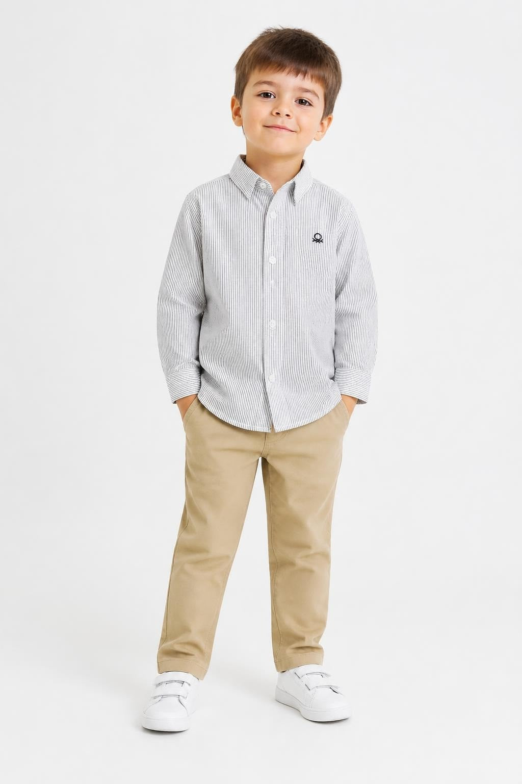 United Colors Of Benetton Striped Shirt, Kids - on model shot, second-hand at Why Go Less, Dekwaneh, Lebanon