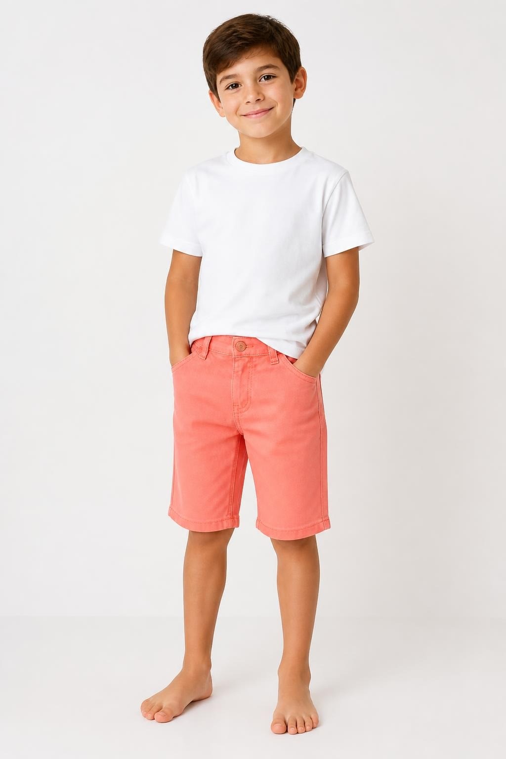 Children's Place Coral Shorts Size 8 - on model shot, second-hand at Why Go Less, Dekwaneh, Lebanon