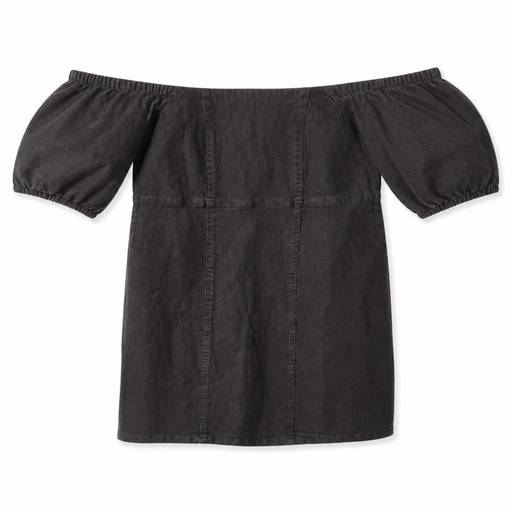 Dark Brown/black Linen-look Mini Skirt Elastic Waist | Pre-Loved | Why Go Less