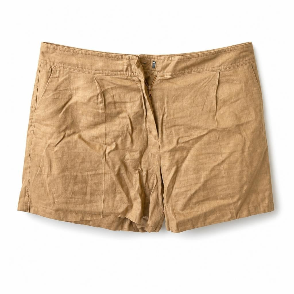 Zara Brown Linen Shorts EUR M / MEX 38 - pre-loved at Why Go Less, Lebanon
