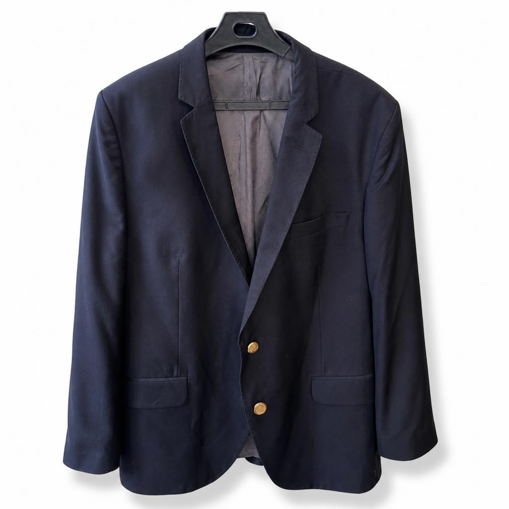 Valentino Navy Blazer Gold Buttons Made in Italy - pre-loved at Why Go Less, Lebanon
