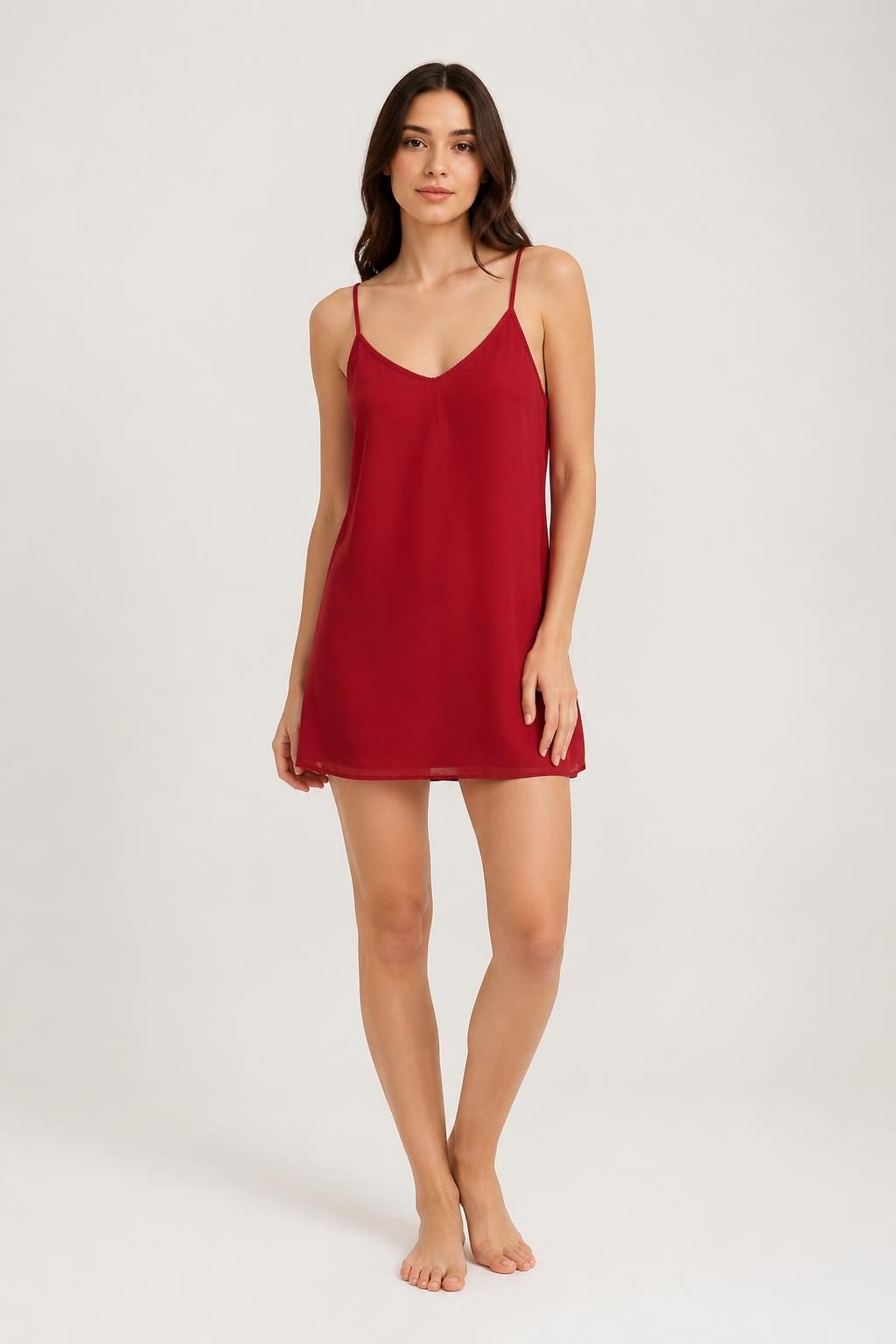 Red Satin Spaghetti Strap Cami Top - pre-loved at Why Go Less, Lebanon