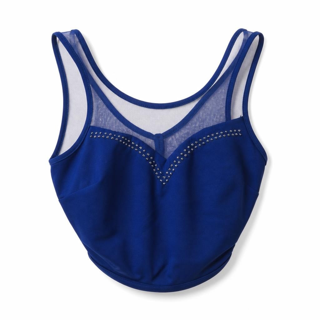 Royal Blue Studded Mesh Sports Bra - pre-loved at Why Go Less, Lebanon