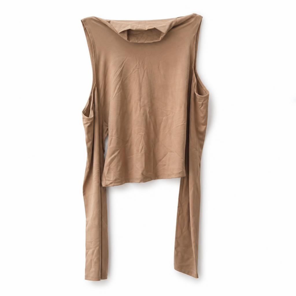 Nude Beige Sleeveless Bodycon Mini Dress - pre-loved at Why Go Less, Lebanon