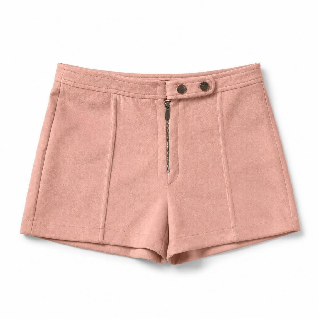 Bershka Pink Suede Skort with Zip Detail - pre-loved at Why Go Less, Lebanon