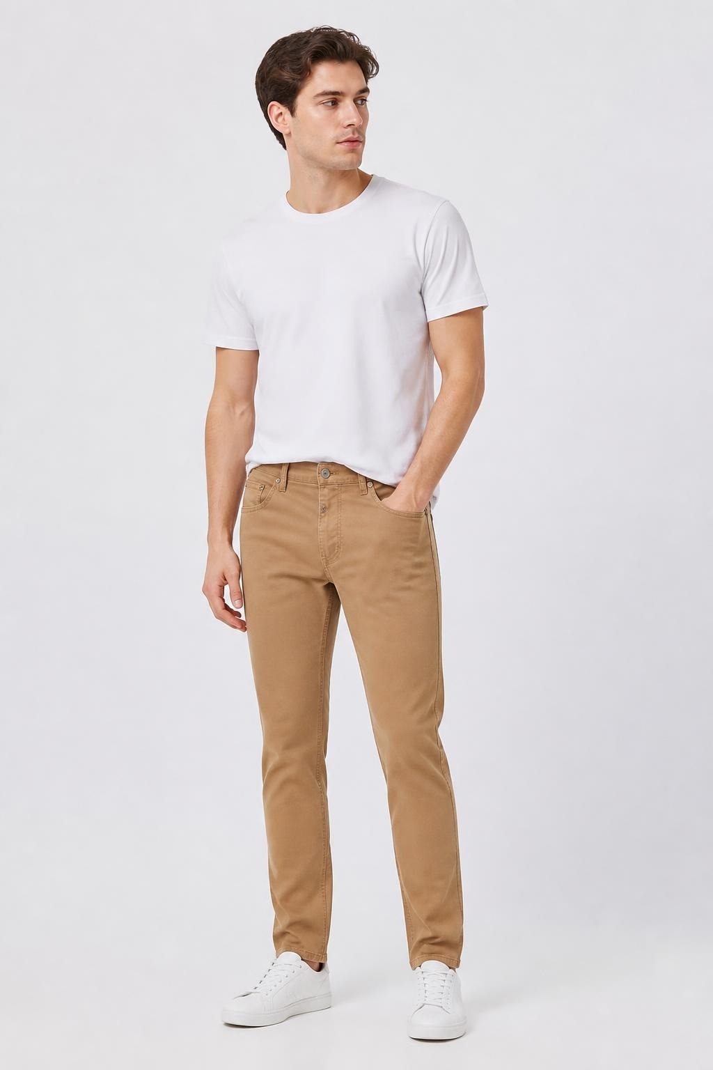 Lee Camel Straight-leg Pants - pre-loved at Why Go Less, Lebanon